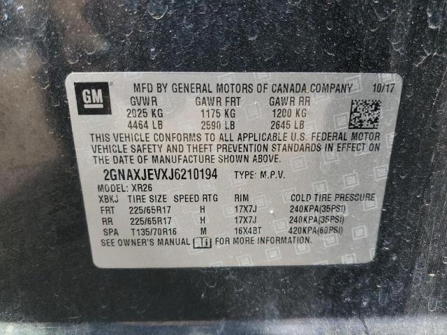 Photo 14 from auction – 2018 CHEVROLET EQUINOX LT with VIN 2GNAXJEVXJ6210194