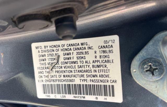 Photo 10 from auction – 2012 HONDA CIVIC EXL with VIN 2HGFB2F95CH555601