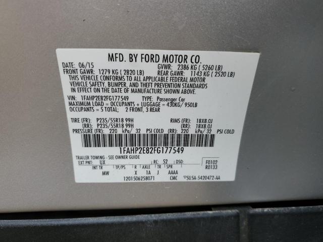 Photo 14 from auction – 2015 FORD TAURUS SEL with VIN 1FAHP2E82FG177549