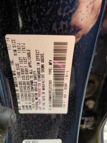 Photo 14 from auction – 2015 HONDA CR-V EXL with VIN 5J6RM4H76FL017343