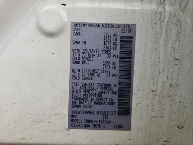 Photo 14 from auction – 2014 NISSAN ROGUE S with VIN 5N1AT2MV6EC808237