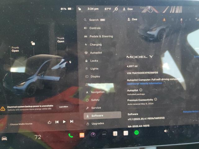 Photo 9 from auction – 2023 TESLA MODEL Y with VIN 7SAYGDEEXPA099156