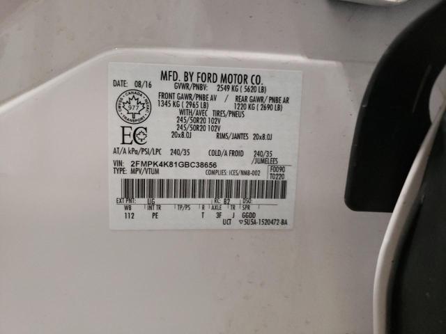 Photo 14 from auction – 2016 FORD EDGE TITAN with VIN 2FMPK4K81GBC38656