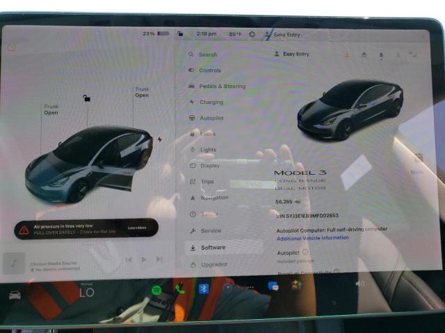 Photo 9 from auction – 2021 TESLA MODEL 3 with VIN 5YJ3E1EB9MF002853