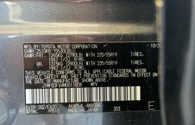 Photo 10 from auction – 2021 TOYOTA RAV4 PRIME with VIN JTMFB3FV4MD011008