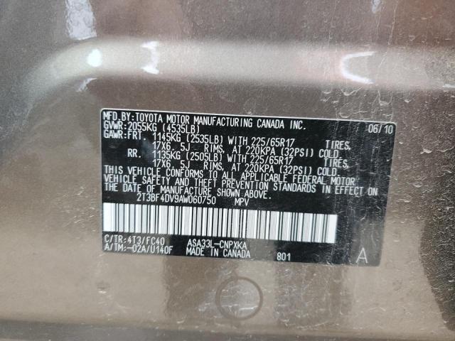 Photo 14 from auction – 2010 TOYOTA RAV4 with VIN 2T3BF4DV9AW060750