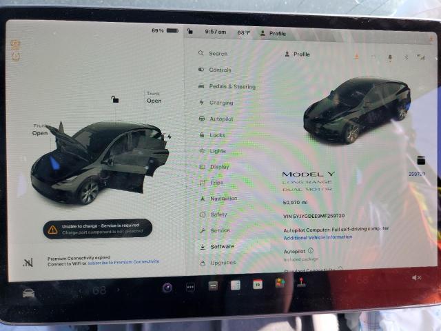 Photo 9 from auction – 2021 TESLA MODEL Y with VIN 5YJYGDEE9MF259720