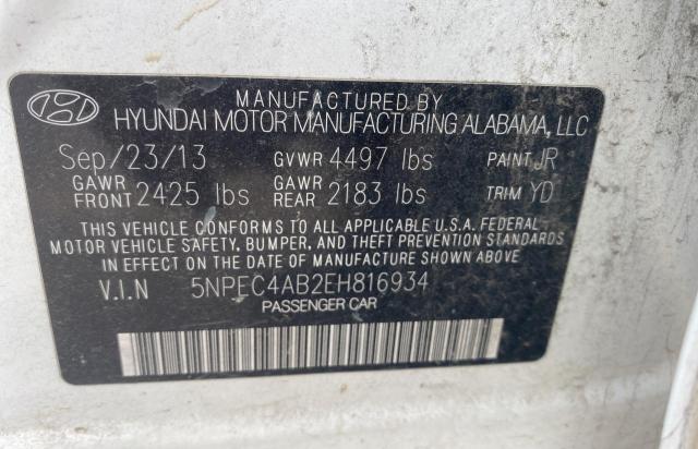 Photo 10 from auction – 2014 HYUNDAI SONATA SE with VIN 5NPEC4AB2EH816934