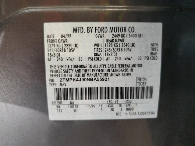 Photo 14 from auction – 2022 FORD EDGE SEL with VIN 2FMPK4J90NBA55921