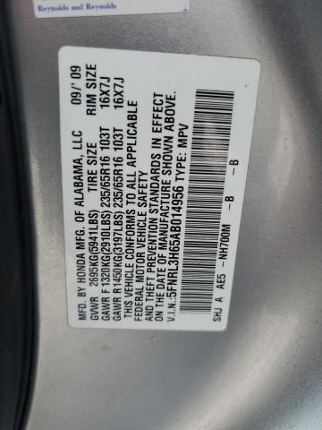 Photo 14 from auction – 2010 HONDA ODYSSEY EX with VIN 5FNRL3H65AB014956