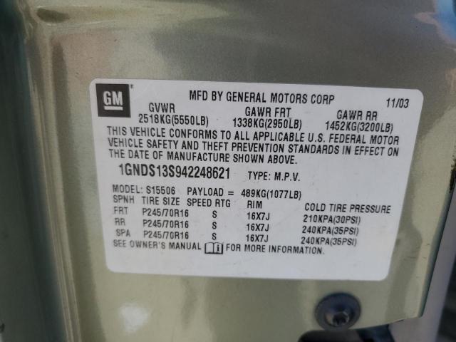 Photo 14 from auction – 2004 CHEVROLET TRAILBLAZE with VIN 1GNDS13S942248621