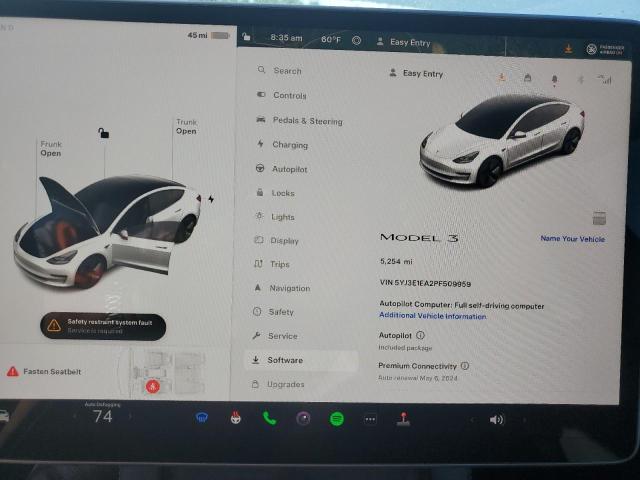 Photo 9 from auction – 2023 TESLA MODEL 3 with VIN 5YJ3E1EA2PF509959