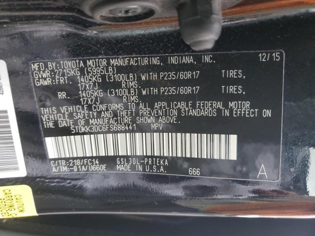 Photo 14 from auction – 2015 TOYOTA SIENNA LE with VIN 5TDKK3DC6FS688441