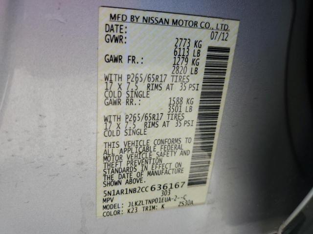 Photo 14 from auction – 2012 NISSAN PATHFINDER with VIN 5N1AR1NB2CC636167