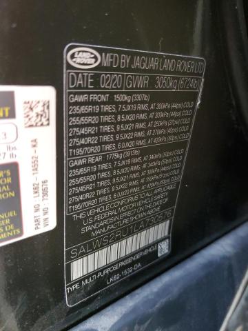 Photo 14 from auction – 2020 LAND ROVER RANGE ROVE with VIN SALWS2RU1LA730576