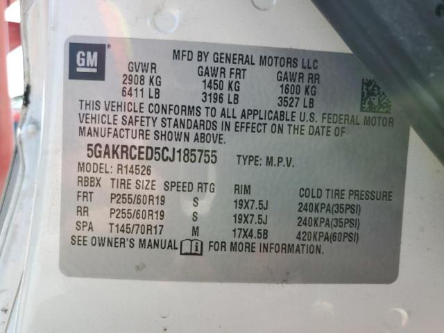 Photo 14 from auction – 2012 BUICK ENCLAVE with VIN 5GAKRCED5CJ185755