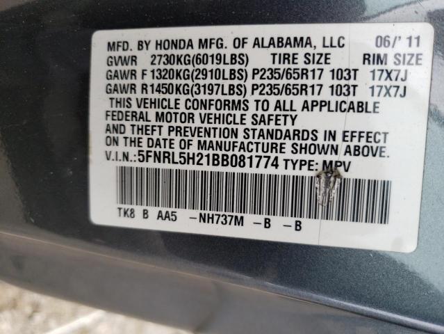 Photo 14 from auction – 2011 HONDA ODYSSEY LX with VIN 5FNRL5H21BB081774