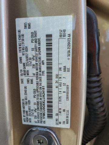Photo 14 from auction – 2020 FORD ESCAPE SE with VIN 1FMCU0G6XLUA24181