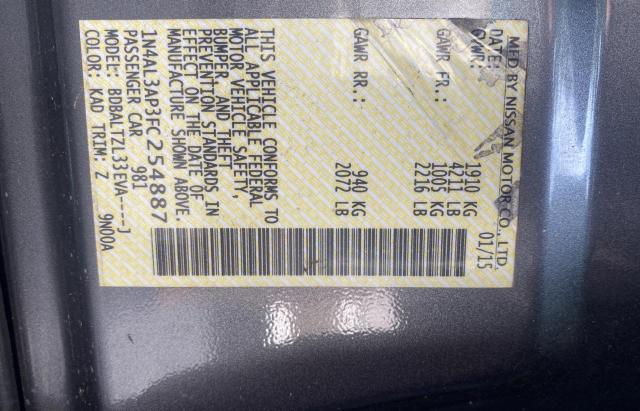 Photo 10 from auction – 2015 NISSAN ALTIMA 2.5 with VIN 1N4AL3AP3FC254887