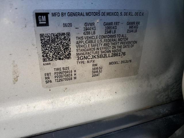 Photo 14 from auction – 2020 CHEVROLET TRAX LS with VIN 3GNCJKSB2LL286176