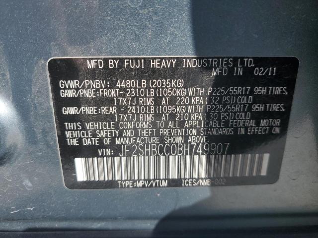 Photo 14 from auction – 2011 SUBARU FORESTER 2 with VIN JF2SHBCC0BH749907