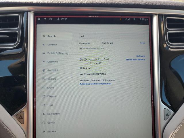 Photo 9 from auction – 2015 TESLA MODEL S 85 with VIN 5YJSA1H25FFP71386