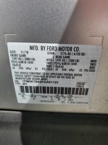 Photo 14 from auction – 2019 FORD EXPLORER with VIN 1FM5K7B82KGA61125