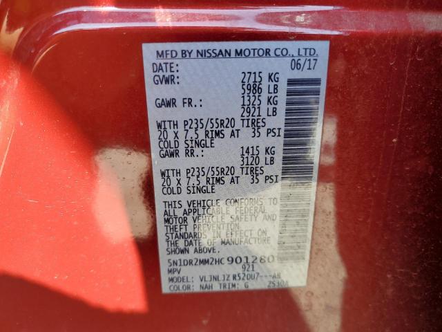Photo 14 from auction – 2017 NISSAN PATHFINDER with VIN 5N1DR2MM2HC901280