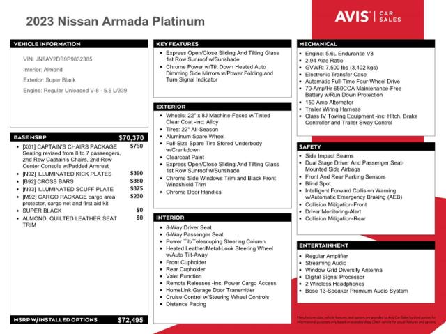 Photo 13 from auction – 2023 NISSAN ARMADA PLA with VIN JN8AY2DB9P9832385