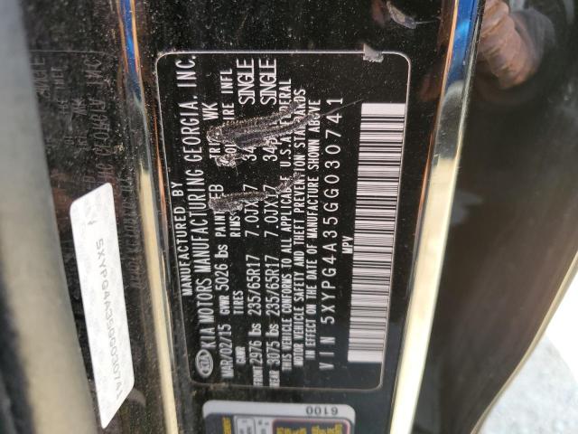 Photo 14 from auction – 2016 KIA SORENTO LX with VIN 5XYPG4A35GG030741