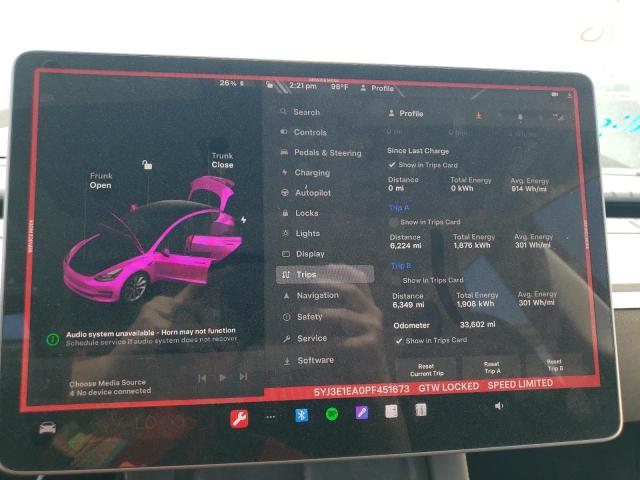 Photo 9 from auction – 2023 TESLA MODEL 3 with VIN 5YJ3E1EA0PF451673