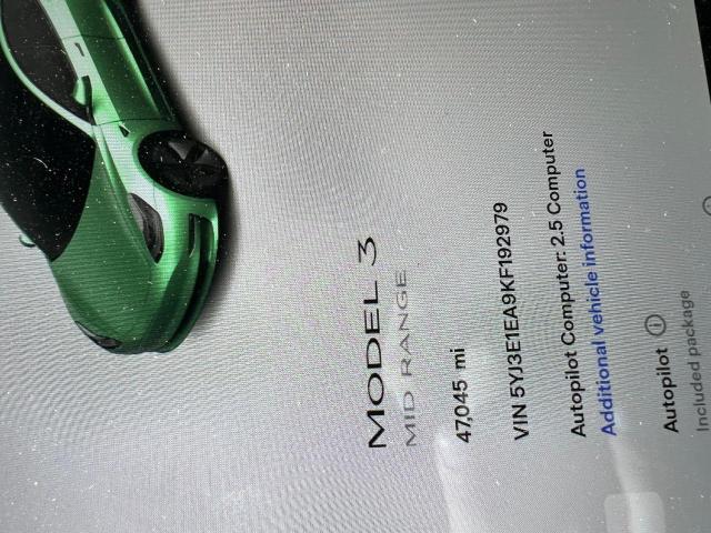 Photo 8 from auction – 2019 TESLA MODEL 3 with VIN 5YJ3E1EA9KF192979
