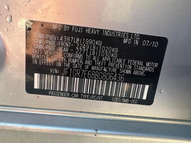 Photo 10 from auction – 2011 SUBARU IMPREZA WR with VIN JF1GR7E68BG806436