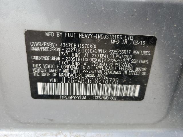 Photo 14 from auction – 2016 SUBARU CROSSTREK with VIN JF2GPABC6G8278728