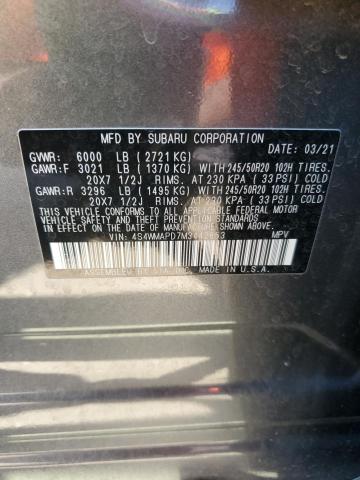 Photo 14 from auction – 2021 SUBARU ASCENT LIM with VIN 4S4WMAPD7M3442853