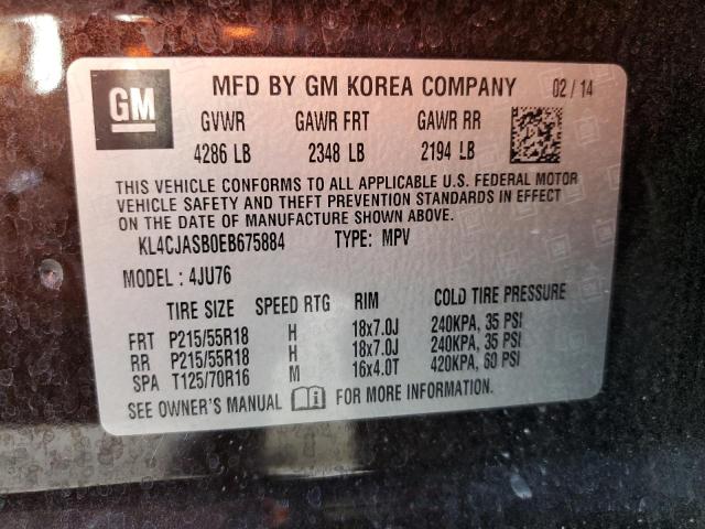 Photo 14 from auction – 2014 BUICK ENCORE with VIN KL4CJASB0EB675884