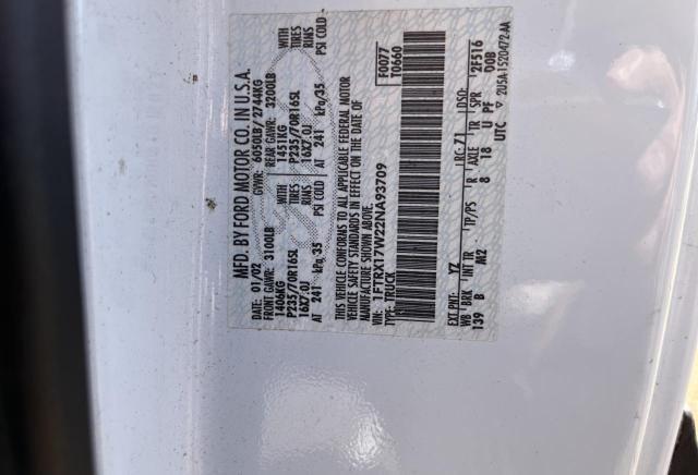 Foto 10 de la subasta – 2002 FORD F150 con VIN 1FTRX17W22NA93709