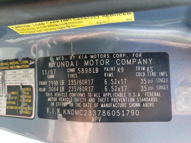 Photo 14 from auction – 2008 HYUNDAI ENTOURAGE with VIN KNDMC233786051790