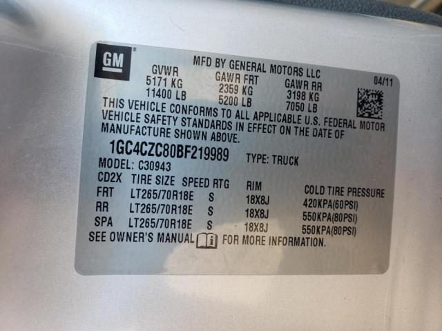 Photo 10 from auction – 2011 CHEVROLET SILVERADO with VIN 1GC4CZC80BF219989