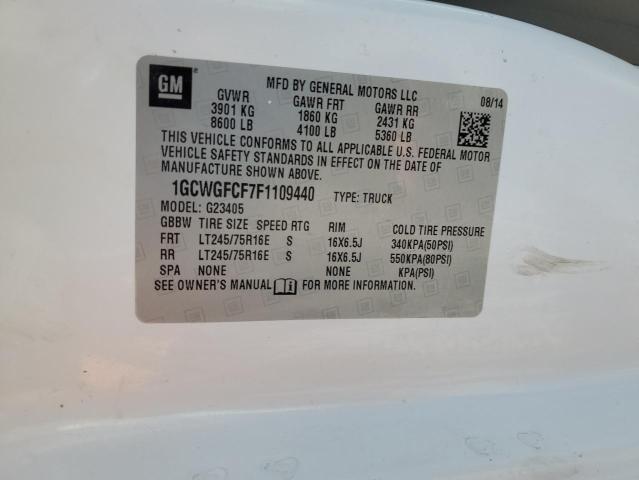 Photo 14 from auction – 2015 CHEVROLET EXPRESS G2 with VIN 1GCWGFCF7F1109440