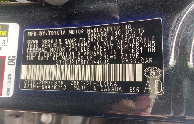 Photo 10 from auction – 2015 TOYOTA COROLLA L with VIN 2T1BURHE9FC344099