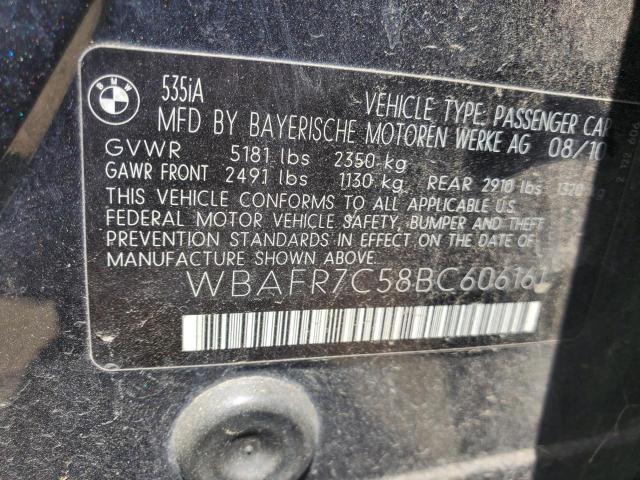 Photo 10 from auction – 2011 BMW 535 I with VIN WBAFR7C58BC606161