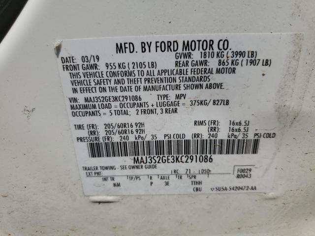 Photo 14 from auction – 2019 FORD ECOSPORT S with VIN MAJ3S2GE3KC291086