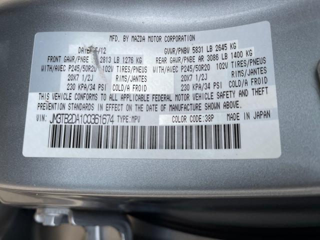 Photo 10 from auction – 2012 MAZDA CX-9 with VIN JM3TB2DA1C0361674