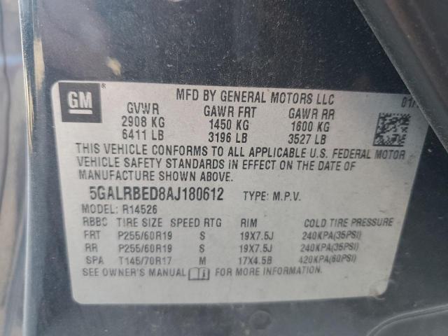 Photo 14 from auction – 2010 BUICK ENCLAVE CX with VIN 5GALRBED8AJ180612