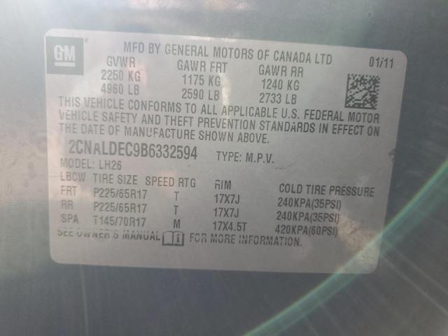 Photo 14 from auction – 2011 CHEVROLET EQUINOX LT with VIN 2CNALDEC9B6332594