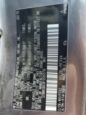Photo 14 from auction – 2015 TOYOTA SIENNA LE with VIN 5TDKK3DC0FS593518