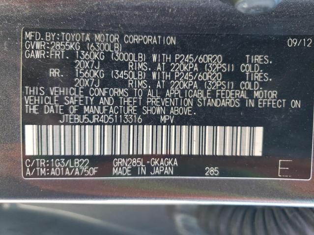Photo 14 from auction – 2013 TOYOTA 4RUNNER SR with VIN JTEBU5JR4D5113316