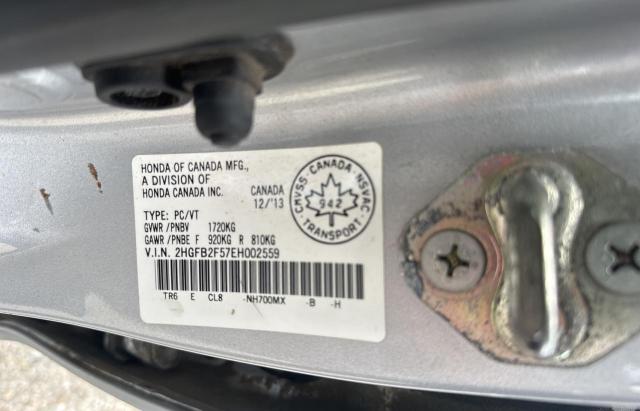 Photo 10 from auction – 2014 HONDA CIVIC LX with VIN 2HGFB2F57EH002559