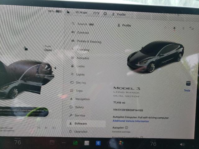 Photo 9 from auction – 2022 TESLA MODEL 3 with VIN 5YJ3E1EB0NF144185